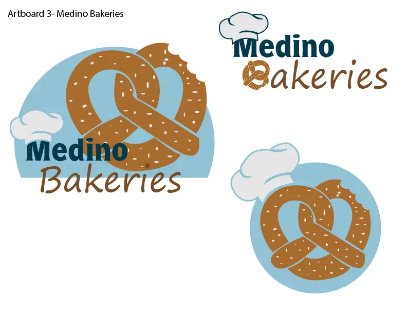 Concept logo for medino's bakery